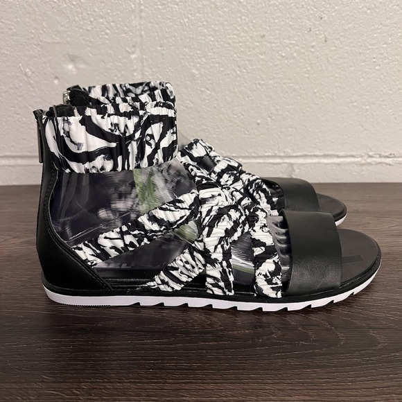 Sorel Shoes - Sorel Ella II Ankle Strap Sandal Leather White Black Size 9.5